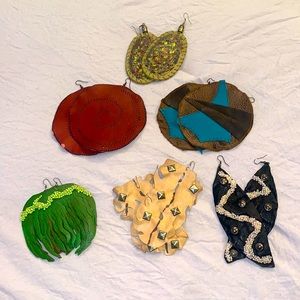 1 of a Kind Authentic Leather Earrings